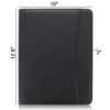 Leather Zippered Business Portfolio Folder – Matt Black (10.5″ Tablet Sleeve) - Image 5