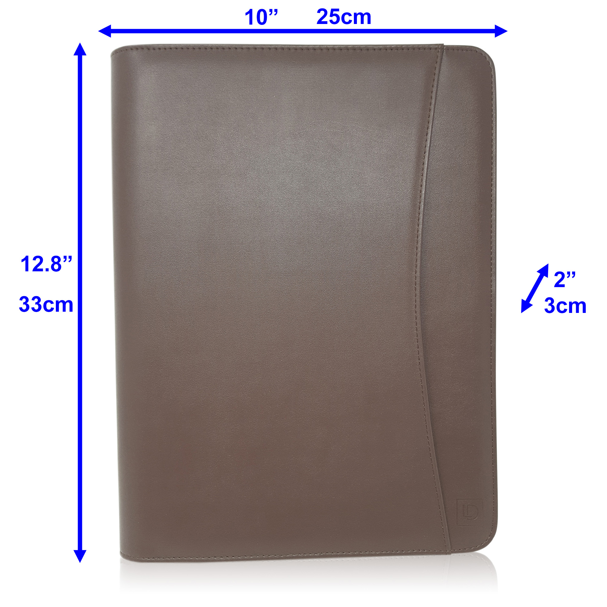 Zippered Leather Portfolio Executive Padfolio Organizer A4 Folder Business Case