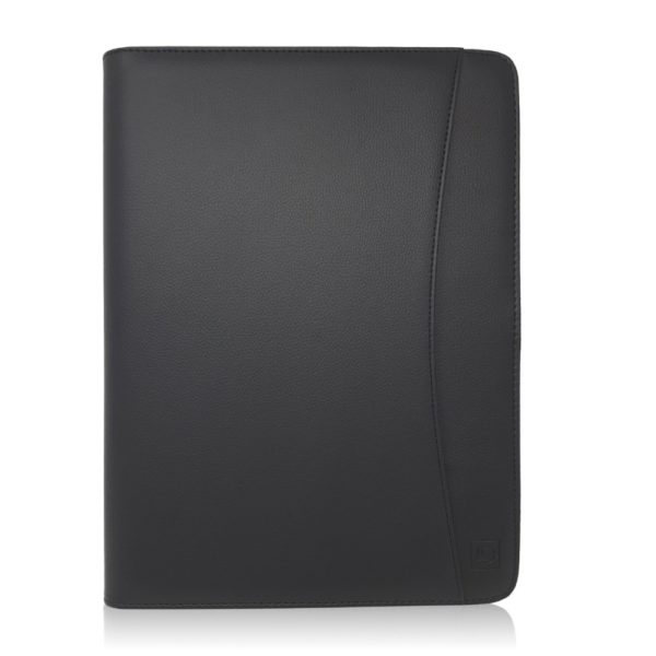 Leather Zippered Business Portfolio Folder – Matt Black (10.5″ Tablet Sleeve) - Image 2