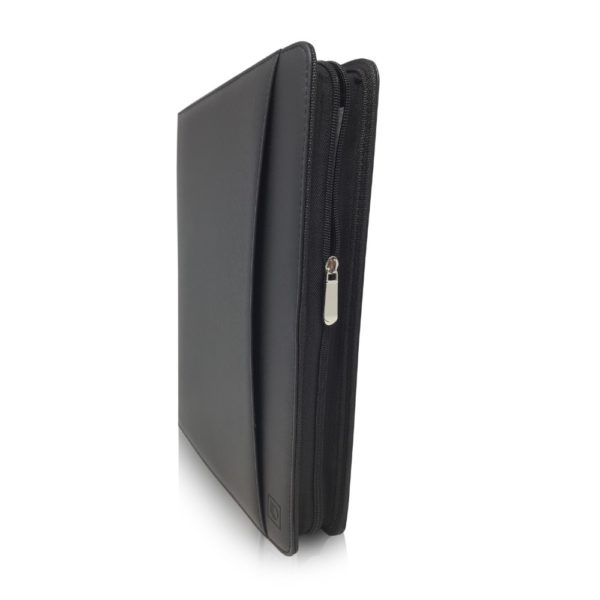 Leather Zippered Business Portfolio Folder – Matt Black (10.5″ Tablet Sleeve) - Image 4