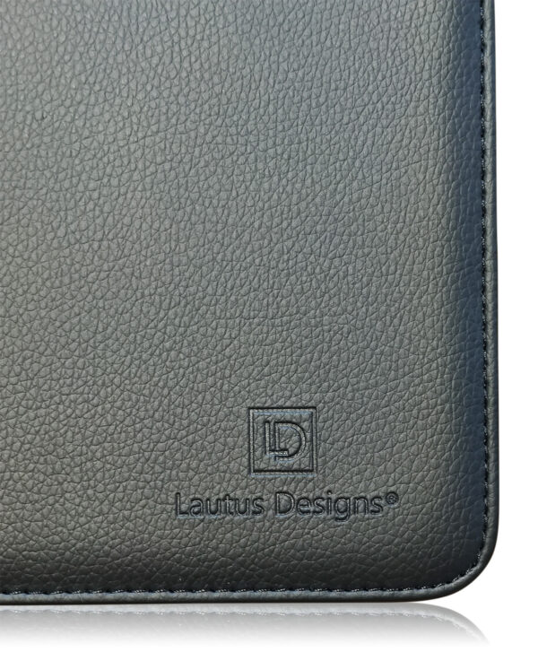 Junior Zippered Leather Business Padfolio - Matt Black (8" Tablet Pocket) - Image 3