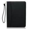 Junior Zippered Leather Business Padfolio - Black (8" Tablet Pocket)