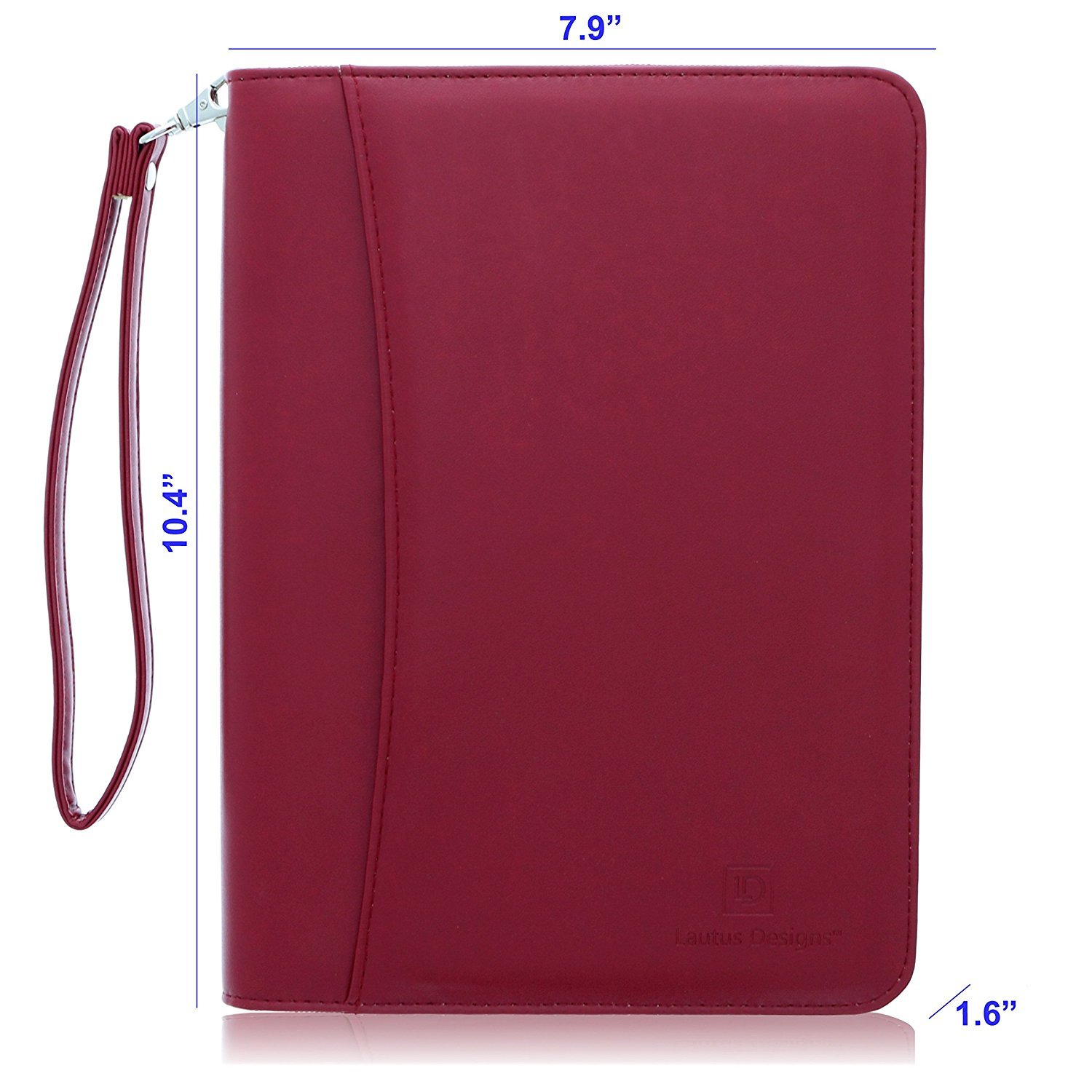 Portfolio Binder Leather Zippered Padfolio Folder Business Case Organizer  Pink