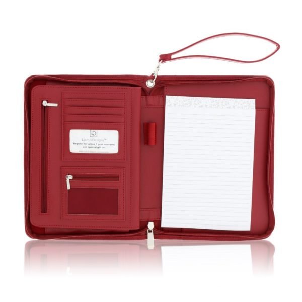 Junior Zippered Business Padfolio - Burgundy (8" Tablet Pocket) - Image 8