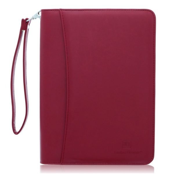Junior Zippered Business Padfolio - Burgundy (8" Tablet Pocket)