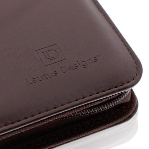 Junior Zippered Business Padfolio - Dark Brown (8" Tablet Pocket) - Image 8